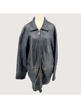 Vintage Danier Canada Leather Zip Jacket M